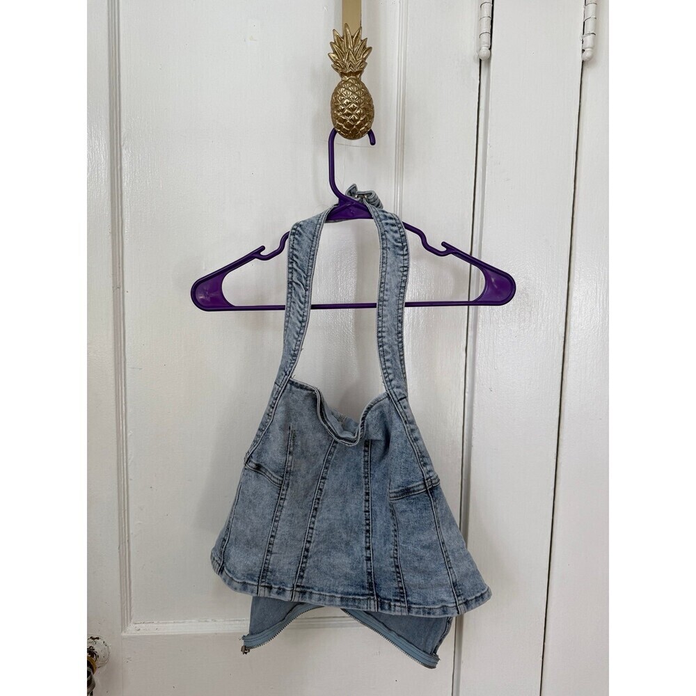 Sincerely Jules women’s size large blue denim halter top